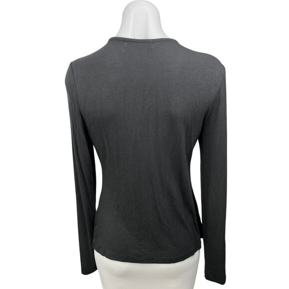 WeWoreWhat Flyaway Black Gold Clasp Buckle Open Long Sleeve Knit Cardigan Top M - Picture 5 of 8